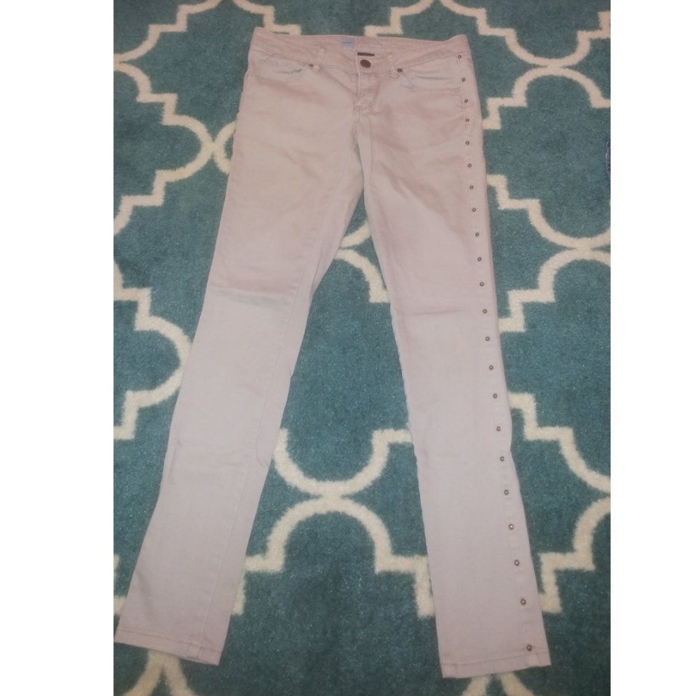 Khaki Studded Skinny Jeans